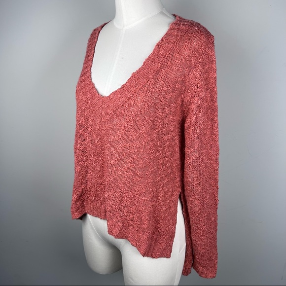 Like NEW-Somedays Lovin, V-neck Sweater, Long Back/Crop Front, See-Thru, XS - Picture 10 of 16